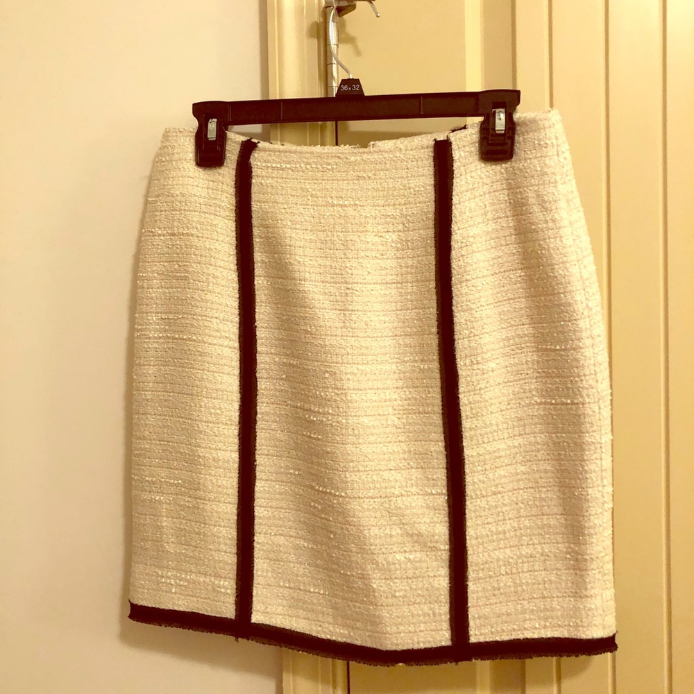 Cass Skirt Size 4 Cream with Black Stripes